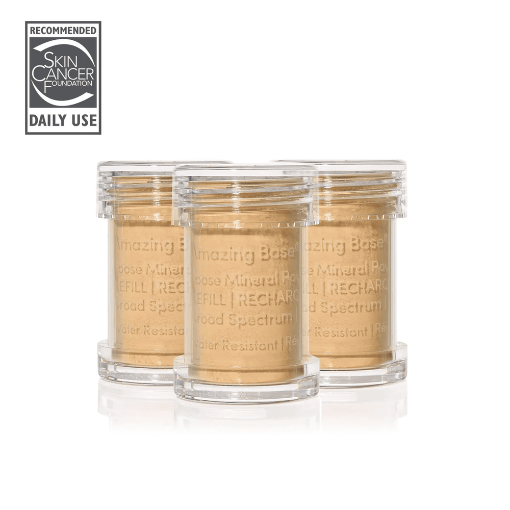 jane iredale - Amazing Base Refillable Brush - Golden Glow - 3er Refill 7.5g - Belrue